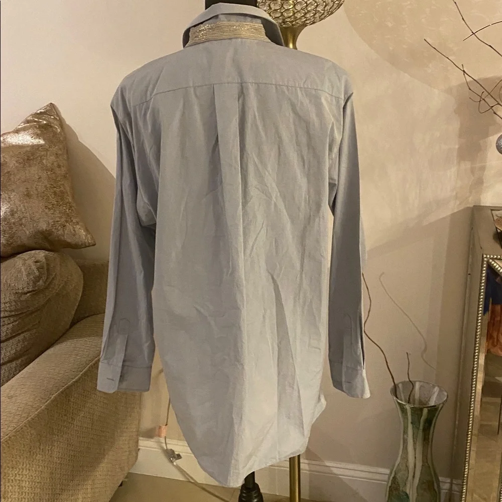 Lafayette 148 New York Sky grey Shirt size S - Picture 5 of 5